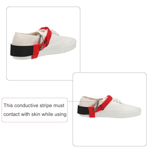 Image of MECCANIXITY 5pcs ESD Anti Static Foot Heel Straps Anti Static Wrist Strap Band Adjustable for Grounding Removing Static Red