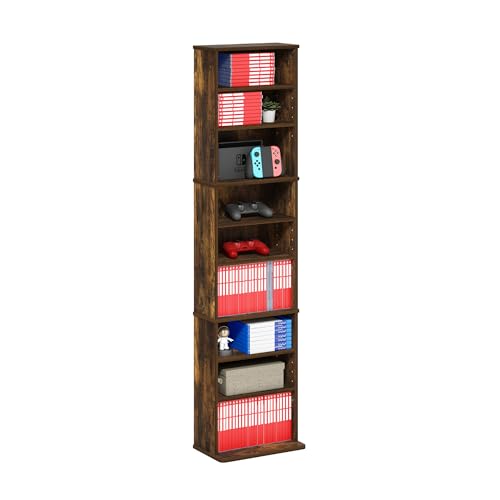 DESIGN PER ARCHIVIAZIONE MULTIMEDIALE A 9 RIPIANI: questo scaffale per DVD a 9 ripiani presenta una disposizione a 9 livelli con ripiani regolabili adatti a soggiorni, camere da letto, uffici domestici e tane, aiutando il porta CD e lo scaffale multimediale a integrarsi con qualsiasi arredamento