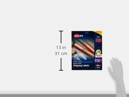 Avery Printable Shipping Labels with Sure Feed, 2" x 4", Glossy Crystal Clear, 100 Blank Mailing Labels (6522) - Image 3