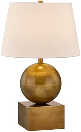 Savoy House Coco & Dash 11-CD18-BS Brumfield Traditional 26" Brass Table Lamp with White Fabric Shade, 1-Light 100W Max