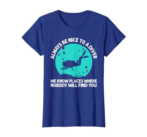 Cool Scuba Diving for Men Women Scuba Diver Underwater Lover T-Shirt, Women, Royal Blue, Large