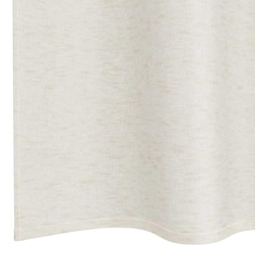 Rideaux en voile contre le vis-à-vis lot de 2 rideaux crème polyester 245x140 cm