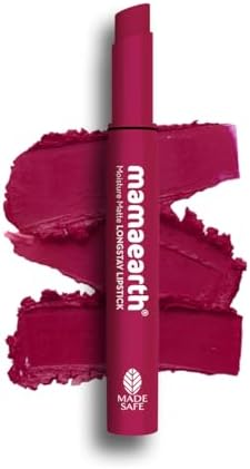 Mamaearth Moisture Matte Longstay Lipstick With Avocado Oil & Vitamin E For 12 Hour Long Stay-12 Berrylicious Magenta - 2 G