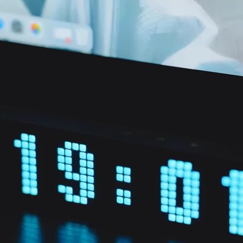 Reloj digital LED con visualización de fecha y espectro musical para estancias 8
