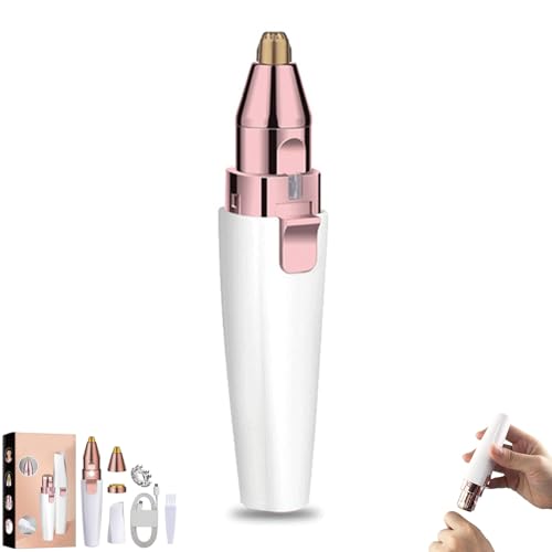 Alisweet - Depiladora 2 en 1 for cejas y vello facial for mujer, afeitadora indolora, adecuada for cejas y rostro, mini recortadora de precisión con luz LED, afeitadora recargable por USB(1 pcs)