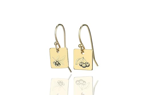 Boucles d'oreilles personnalisées fruits gravés cerise le cadeau idéal