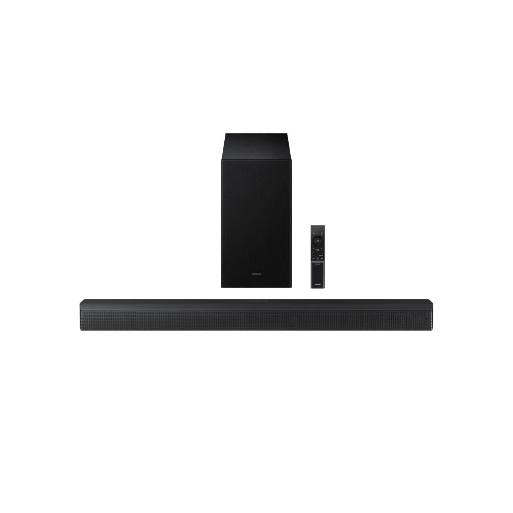 Samsung Soundbar HW-B46CF/ZF Serie B, 3 Speaker, Wireless, Dolby 2ch, Audio a 2.1 Canali, DTS 2ch, Surround Sound Expansion, Voice Enhance Mode, Titan Black, 2025