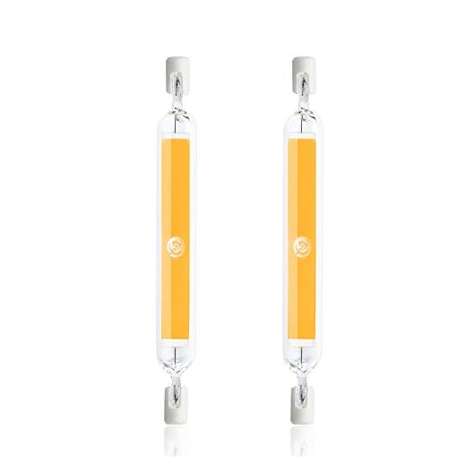 Luxvista 2X R7S 118mm 10W Tubo Lámpara LED COB Bombilla, J118 T3 Luces de Enchufe Horizontal R7S LED, Luz Fría 6000K 1000lm Bombilla Tubular Vintage, con Vidrio Alta Transmitancia(Non-Regulable)