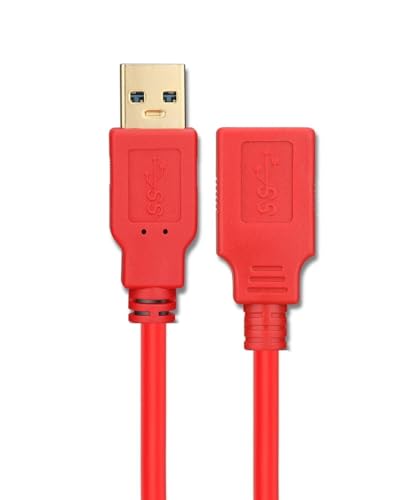 Image of NISHTECH USB Extension Cable 50 CM, USB 2.0 Type A Male to Female Extender Cord Adapter, Compatible with Printer, Keyboard, Mouse, Flash Drive, Hard Drive, Controller (Red)
