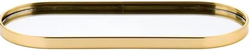 Bandeja Decorativa com Espelho Multiuso Oval Espelhada Decoração Sala Mesa Premium
