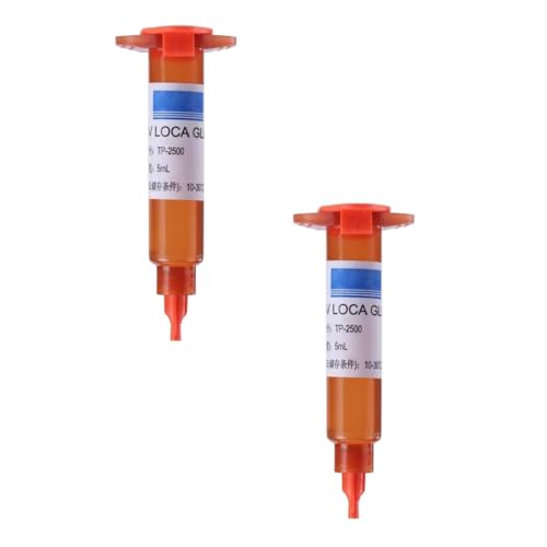 2025 Fix Cracked Cell Phone Screen Glue,Liquid Optical Clear Adhesive,Glass Repair UV Glues,Phone Screens Frame Warping Screens Glues,Touch Screen Scratch Repair Tools,for Smartphone (Orange-2Pcs)