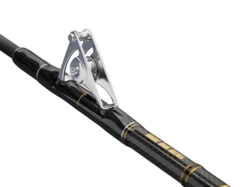 Penn Regiment IV Roller Bootsrute, Salzwasser Angler Angeln Seefisch Kabeljau, Aal, Barsch, Seelachs, Makrele, Hai, Starkes Leichtgewicht & Vielseitig, Silber, 2.00m Mäßig Schnelle Beidhändige Rute