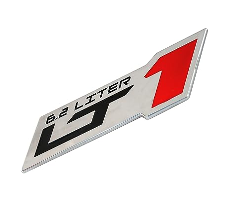 Image of 2pcs LT 1 6.2 Liter ZR1 Emblem Engine Hood Badge Decal Replacement for C4 C7 (Chrome)