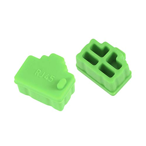 uxcell 20pcs RJ45 Silicone Protectors Ethernet Hub Port Anti Dust Cap Cover, Green