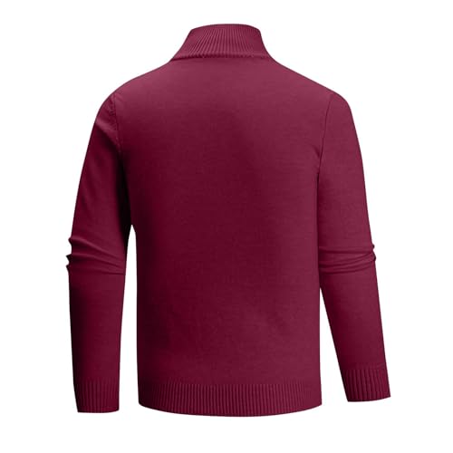 Mens Quarter Zip Pullover Sweaters Long Sleeve Knitted Fall Winter Sweater Slim Casual Warm Tops Mock Neck Polo Sweater3