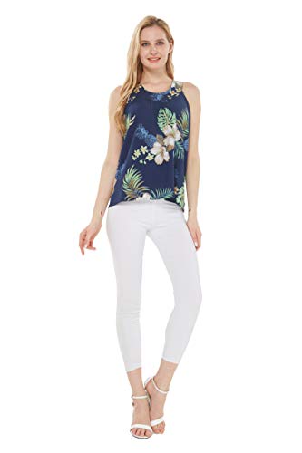 Image of Matchable Family Hawaiian Luau Men Women Girl Boy Clothes in Pineapple Garden Navy