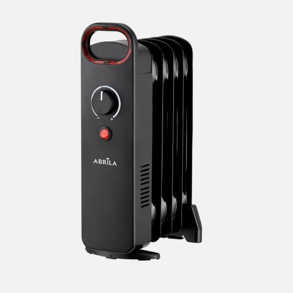 ABRILA - Lapacho - Radiador de Aceite 500W Negro | 5 Elementos | Termostato Regulable | Protección de Seguridad | Asa | Negro