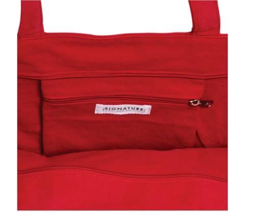 Bolso tote grande de lona con cierre de cremallera miniatura 2