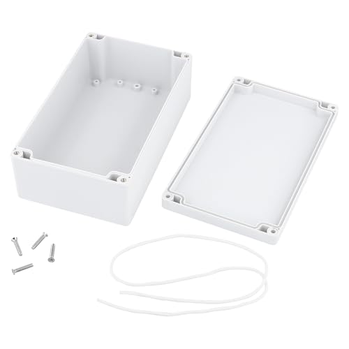 FUNSUEI 2 Stück Anschlussdose, 200 x 120 x 56mm Abzweigdose Wasserdicht IP65, Elektrische Verteilerdose Außen, Anschlusskasten Kunststoff ABS, Verteilerdose Aufputz Weiß, für Elektrische Steuerung