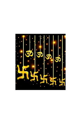 Image of Light 12 Swastik Om String 6+6 Swastik Om 138 LED Star Lights, Curtain String Lights for Bedroom with 8 Lighting Modes,Waterproof Window Lights Decorations, Garden Decorations Lights