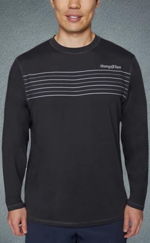 Hang Ten Men's Rashguards - Levee in Dark Grey, Medium4