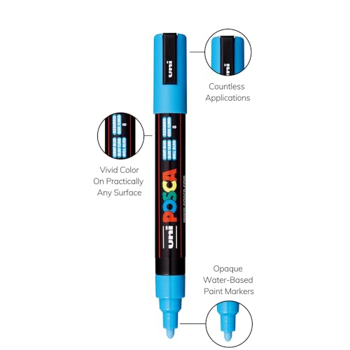 Image of POSCA 5M 1.8-2.5mm Markers (8 Colors- 8 Pcs)