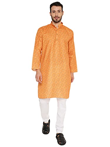 Image of Maharaja Traditional Printed Linen Kurta Pyjama Set for Men