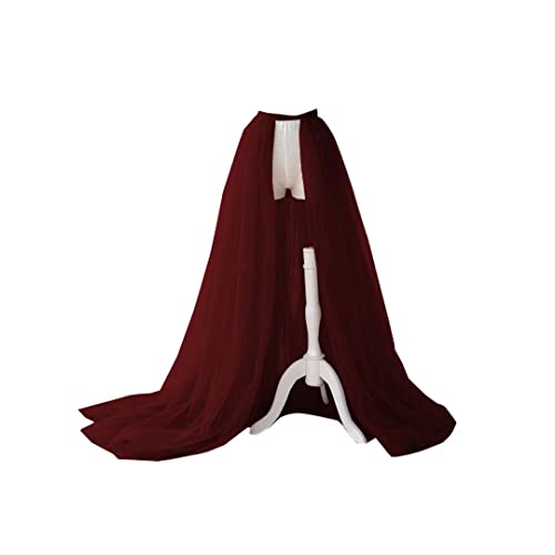 Image of Detachable Wedding Train Only Length 66 inch Wedding Maxi Tulle Skirts Floor Length Overskirt for Bridal Party
