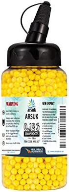 Arsuk 6mm Airsoft BBS 0.20g – Yellow - 2000 Count - Seamless 6mm Plastic Pellets for Precision Target Practice & Tactical Shooting BBS for BB Guns