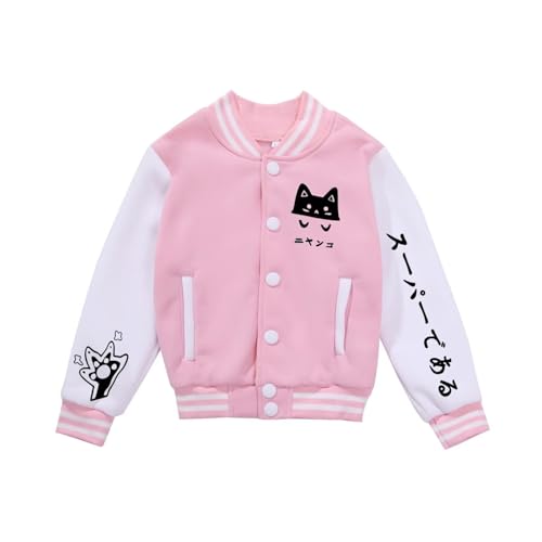 Image of ACEFAST INC Kids Boys Girls Baseball Jacket Varsity Jacket Casual Sport Coat Cardigan Sweatshirt Uniforms Youth 2-13 Year