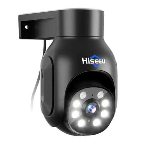Hiseeu 5MP Wireless Outdoor Security Camera, WiFi Surveillance PTZ Camera