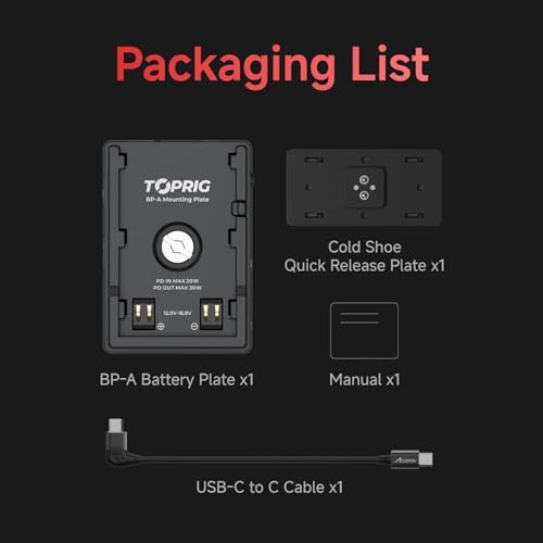 Image of Accsoon Toprig BC08 BP-A Mounting Plate Battery Charger for Canon BP-A Type Batteries, with USB-A USB-C D-Tap, PD Out Ports, PD in