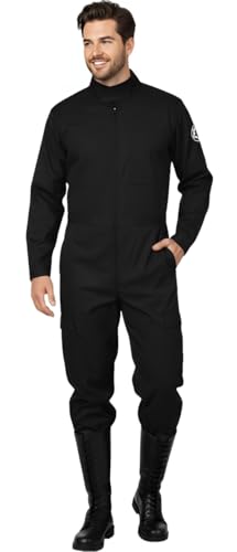 TIE Piloten-Overall, Fluganzug, Uniform, Imperialer Fluganzug mit genähten Flicken, Cosplay-Kostüm, Requisite, Schwarz (XL)