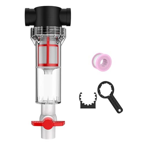 Gralara Bomba de Filtro para, Filtro de sedimentos, PC Transparente, Limpieza de residuos de Peces, filtración de residuos de estanques pequeños, 200 Mallas Hembra