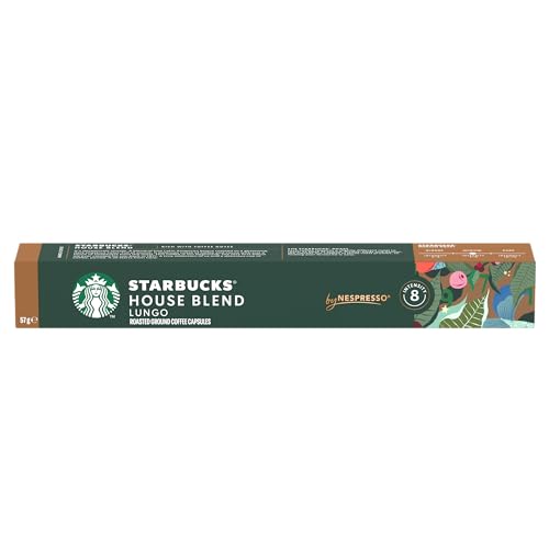 STARBUCKS - Espresso House Blend Lungo - Kaffeekapsel - Nespresso kompatibel - Geschmacksintensität 8-10 Kapseln