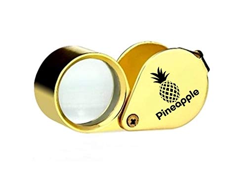 30X Jewelers Loupe Magnifier Jewelry Magnifier Loop Triplet Magnifying Glass Eye Foldable Gold for Coins, Gems, Stamps, Watches, etc