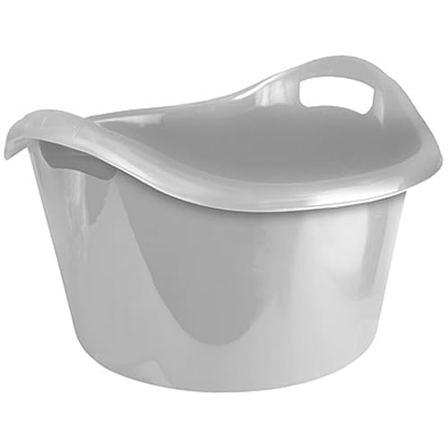 Acan Tradineur - Cubo, Barreño, Tina Multiusos - Fabricado en Plástico - Producto y Utensilio de Limpieza - Forma Redonda - Capacidad de 38 litros - Ø 54 x 32 cm - Color Gris