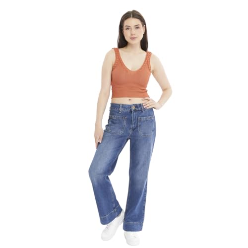 Dione YÜKSEK BEL WIDE LEG MAVİ Jean (mavi, 36)