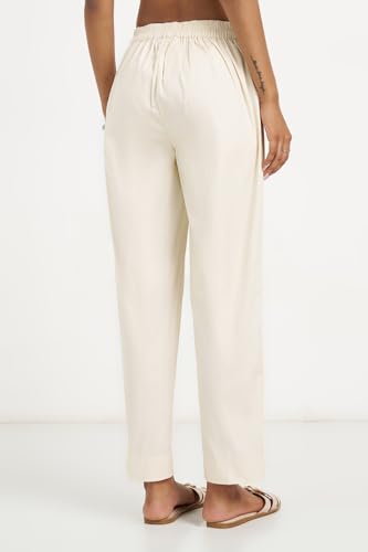 Image of Rangmanch by Pantaloons Women's Cotton Stretch Bottoms | Slim Tapered Fit | Mid Rise Waist | Ankle Length