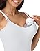 Foucome Nursing Tank Tops for Breastfeeding Comfort Stretch Nursing Cami Shirts with Built in Bra White M