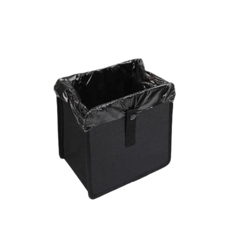 Basurero para coche plegable con bolsa de almacenamiento impermeable de color negro