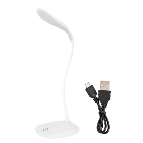 Cryfokt Lámpara de Escritorio LED Giratoria de 360° con Carga USB, Lámpara de Mesita de Noche con Interruptor Táctil Regulable para Leer, Trabajar, Escritorio Resistente y Plegable - imagen 6