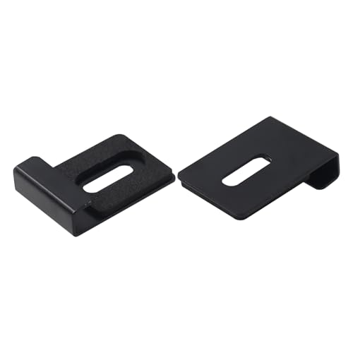 Image of Metal Mirror Clip,ULIFESTAR SUS304 Wide Channel Mirror Hanger Clip,Large Mirror Retainer Clip,Heavy Frameless Mirror J-Channel Mount Wall Clips with Screw 36*25mm /1.42*0.98 inch with Gasket Black 12PCS