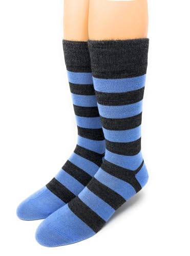 Image of WARRIOR ALPACA SOCKS - Fresh Classic Rugby Stripe - Alpaca Wool Dress Socks