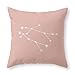 Housse de coussin - Motif constellation du zodiaque gémeaux - Rose - Carré - Décoration - Pour canapé, lit, maison, voiture - 45,7 x 45,7 cm