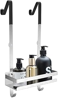 Tanice Shower Caddy Hanging, Over Door Hanging Shower Caddy Stainless Steel Bathroom Storage Rack No Drilling Shower Rack with Suction Cup