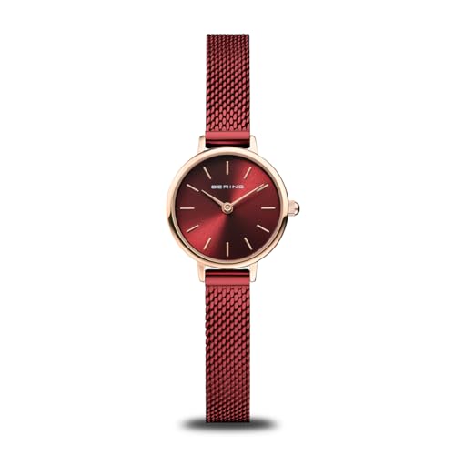 Montre analogique BERING femme cadeau idéal bracelet acier rouge