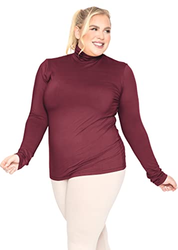 Image of Womens Turtle Neck | Long Sleeve and Sleeveless Top | Plus Size XL-7X | Tops Women White Turtleneck Women