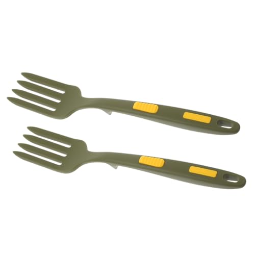COLLBATH 2pcs Kitchen Pasta Fork Noodle Fork Food Fork Salad Mixing Forks Flexible Cooking Fork Large Cooking Fork Kitchen Fork Kitchen Supply Stir Fork Soft Forks Whisk Green