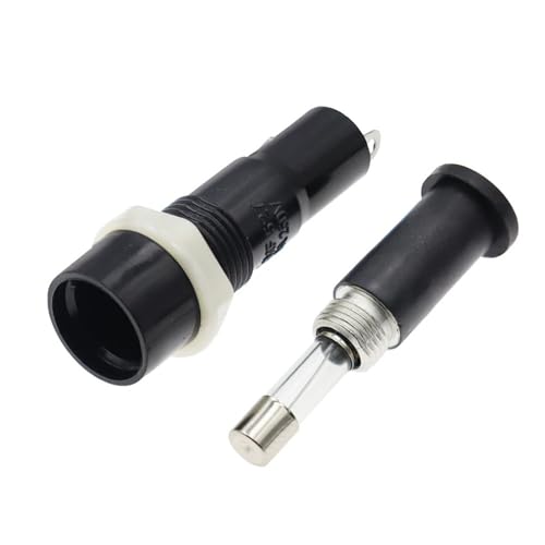 Porte-fusibles en verre 5x20mm noir MF-527 pour montage panneau 0.3A